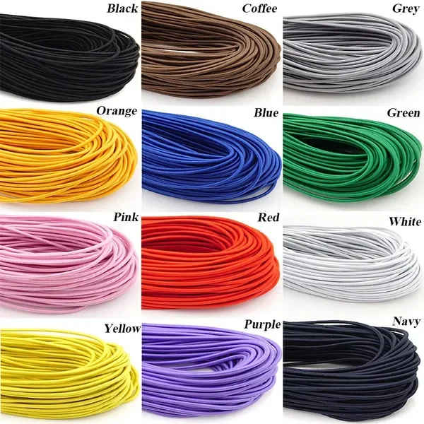 6mm Shock Cord Reflective Elastic Shock Cord Imported Latex Cloth Accessories Elastic Rope Beaded Thread 1mm Color