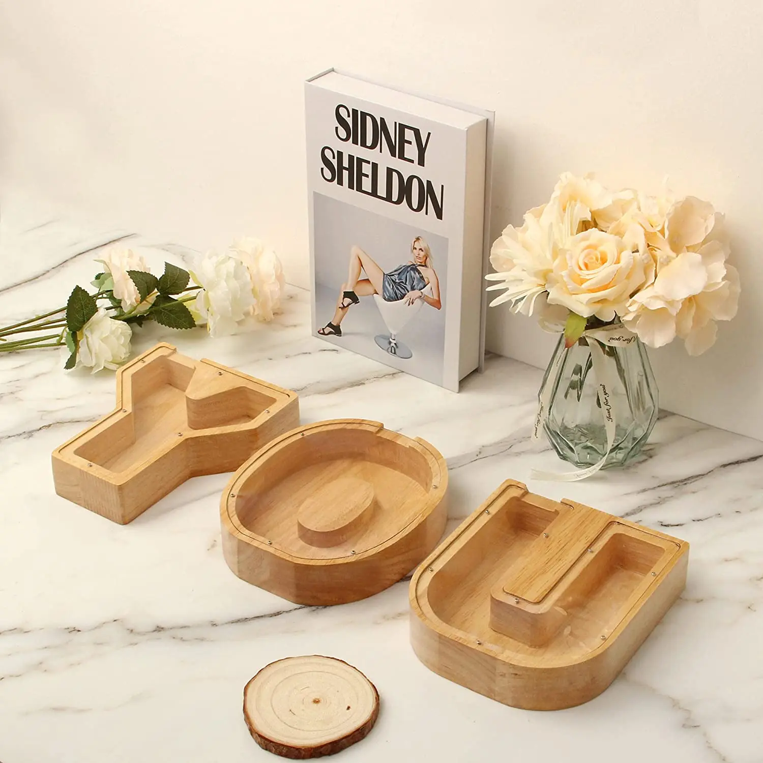 Wholesale diy Animal change coin Wooden Piggy Bank Letter Boy Money Box Coin Box Wooden Piggy Bank   Coin Box  for money