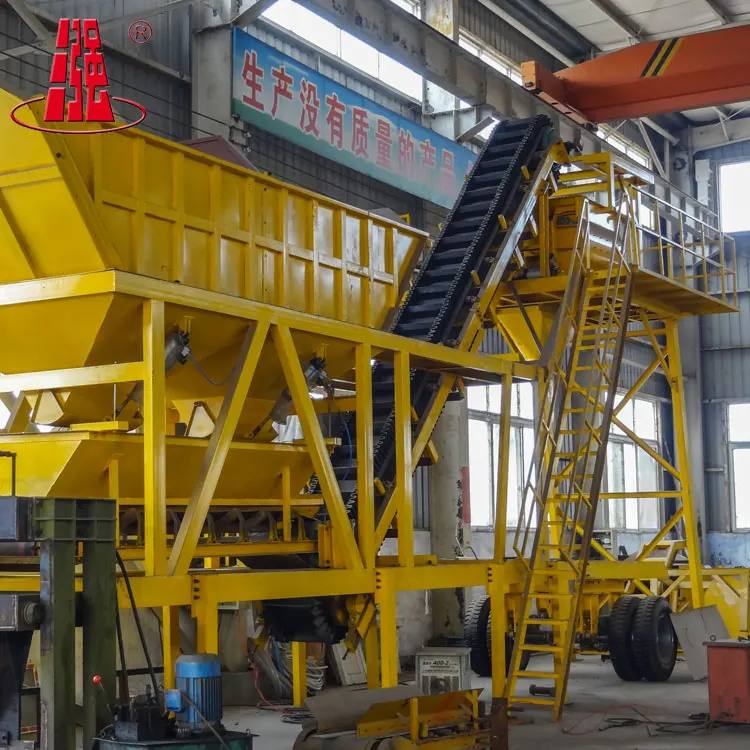 SANQ YHZS25 Ready Mixed Concrete Batching Equipment Road Mobile Concrete Batch Plant With 100T Cement Silo
