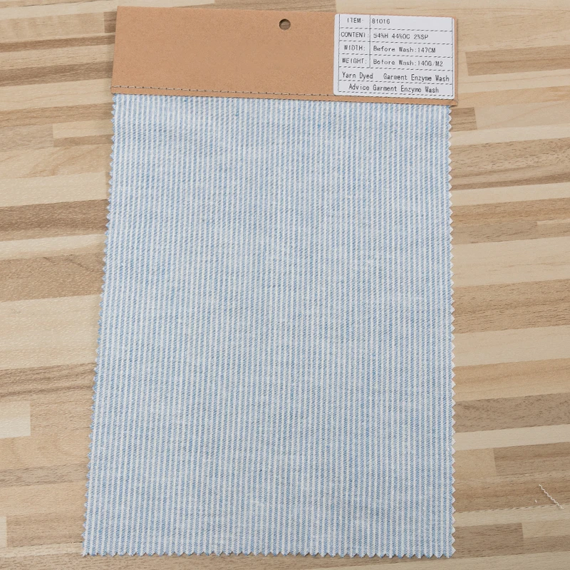 
High quality 54% hemp 44% organic cotton 2% spandex stripe fabric for clothing 