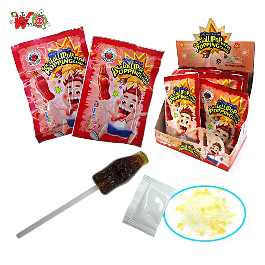 Factory wholesale selling delicious delicious Hot halal fruit hard lollipop multi-colored soda bottle shape lollipop