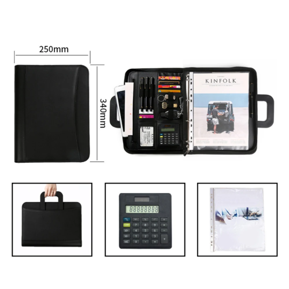 2022 latest work folder multifunctional zipper A4 folder meeting gift