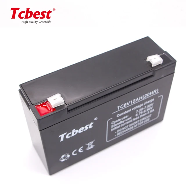 OEM/ODM Tcbest герметичная свинцово-кислотная батарея 6V12AH перезаряжаемая для резервного копирования с CE/ROHS
