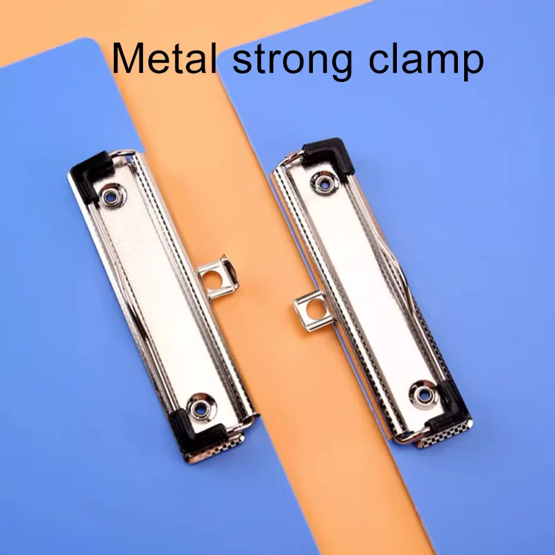 Wholesale Portable colorful  A4 A5 Plastic Metal Clipboard Folder Metal Clip Writing Pad Board Bills Menu Clipboard
