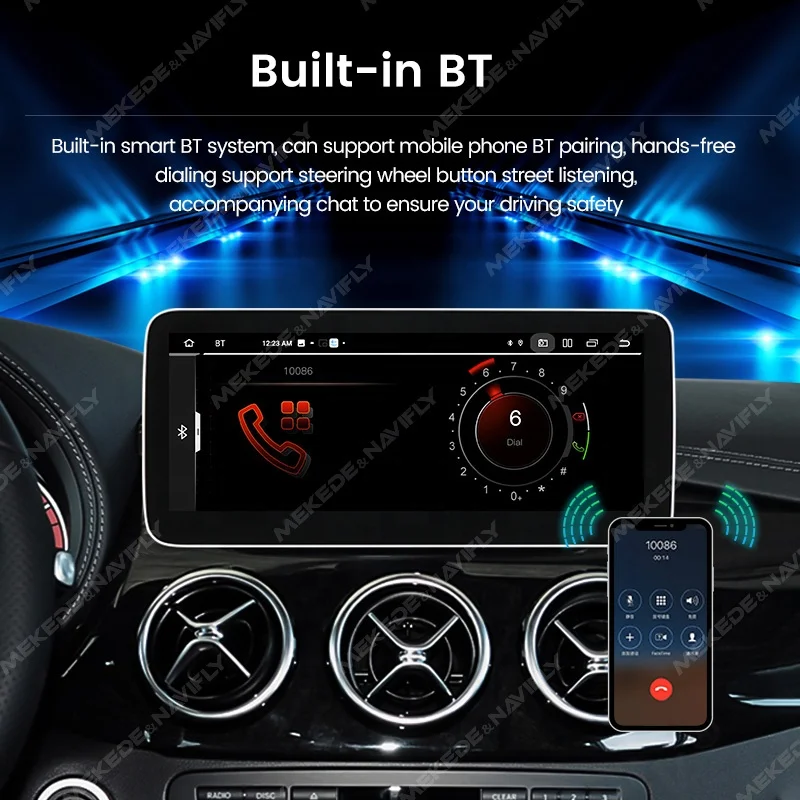 Navifly MN-X 6+128G car radio touch smart screen for Benz B Class w246 NTG 4.0 gps navigation map BT WIFI 4G
