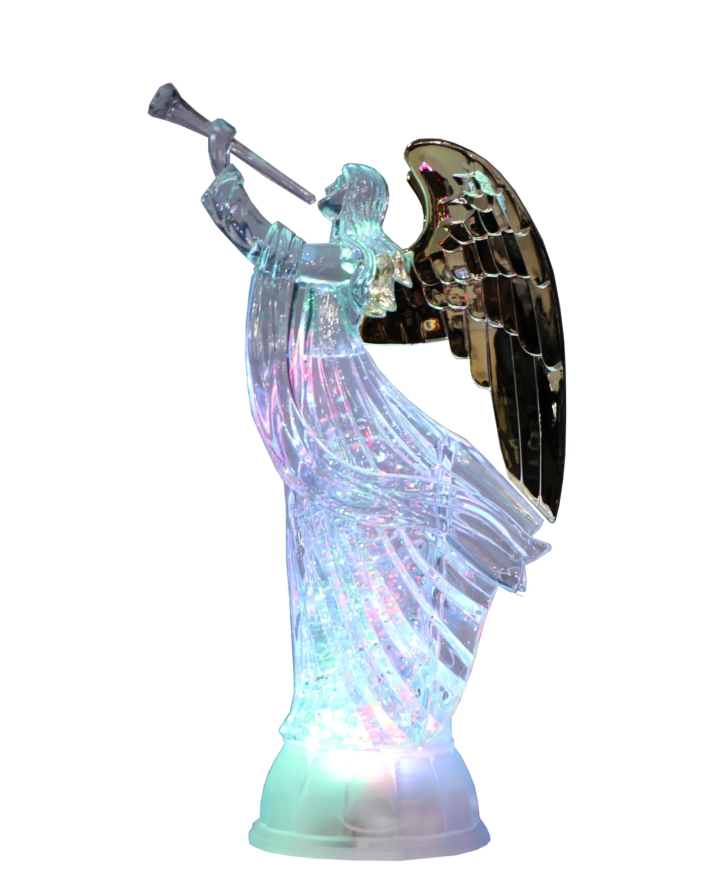 Led Glitter Clear Angle Home Decoration Popular Angel	 Table	 Ornaments	 Statue Resin Lighted Christmas Acrylic Angel
