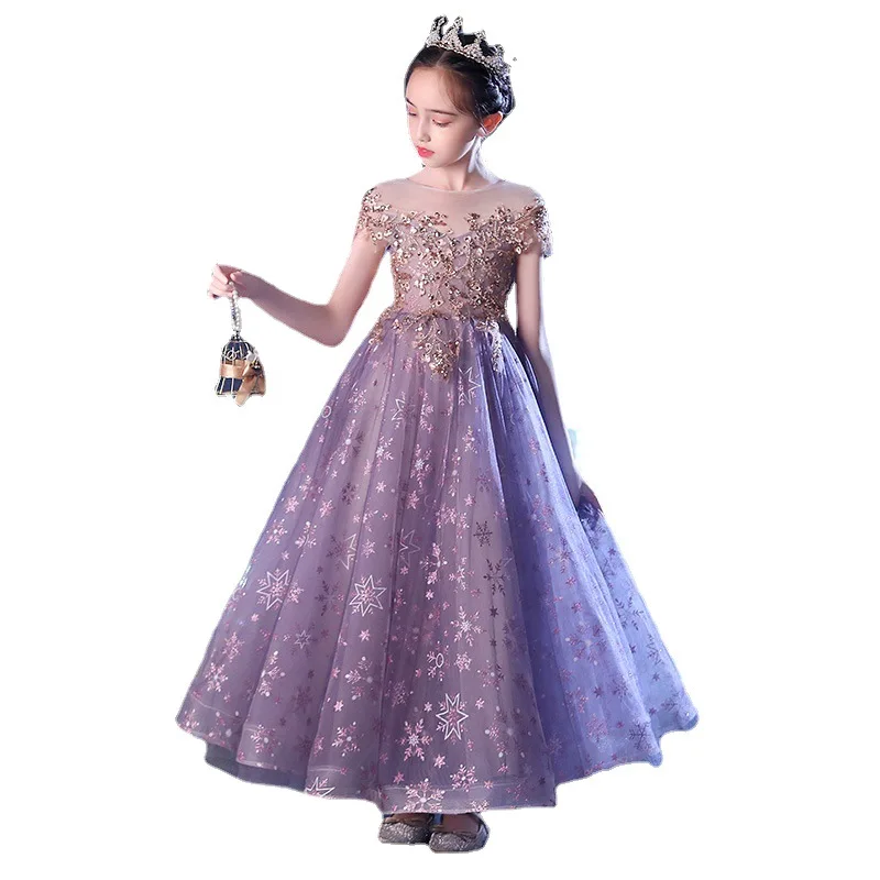 Green Horizon 2023 Wholesale Girls Boutique Clothing Children Birthday Wedding Party Wear Evening Elegant Kids Girl Dress