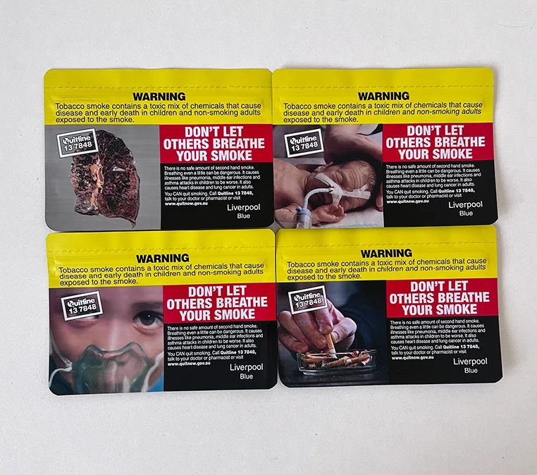 wholesale UK australian standards walter 25g 50g cigar tobacco GV leafs package pouch with ziplock plastic bags