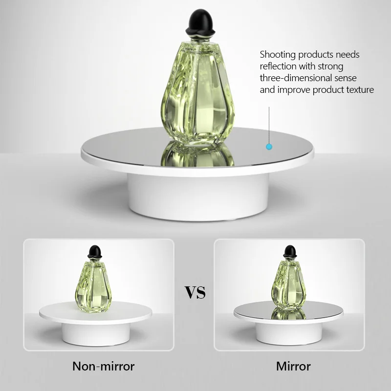 Turntable-BKL 360 Degree Electric Rotating Mirror Turntable Display Stand Still Product Photography For Jewelry and Watches