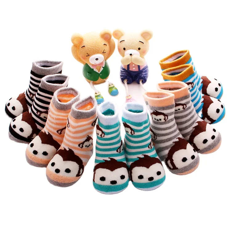 Cotton Winter Thickened Cheap Baby Socks Loose Mouth Warm 0-3 Years Non-Slip Wholesale Newborn Baby Socks