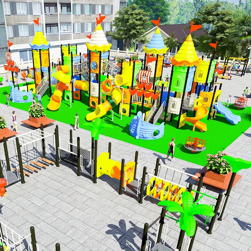 Guangzhou outdoor recreational facilities large playground slide customized