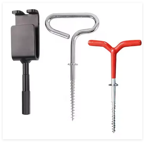 Winter outdoor camping shelter ice fishing nail Anchor Tool Metal Fishing Rod Hold Ice nail Anchor screw Drill Adapter