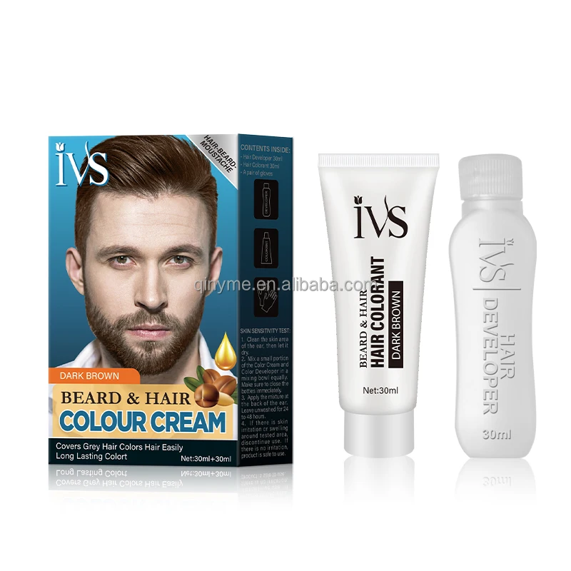 OEM Brown Black Colour For Men Instant IVS Beard Mustache Beard Dye