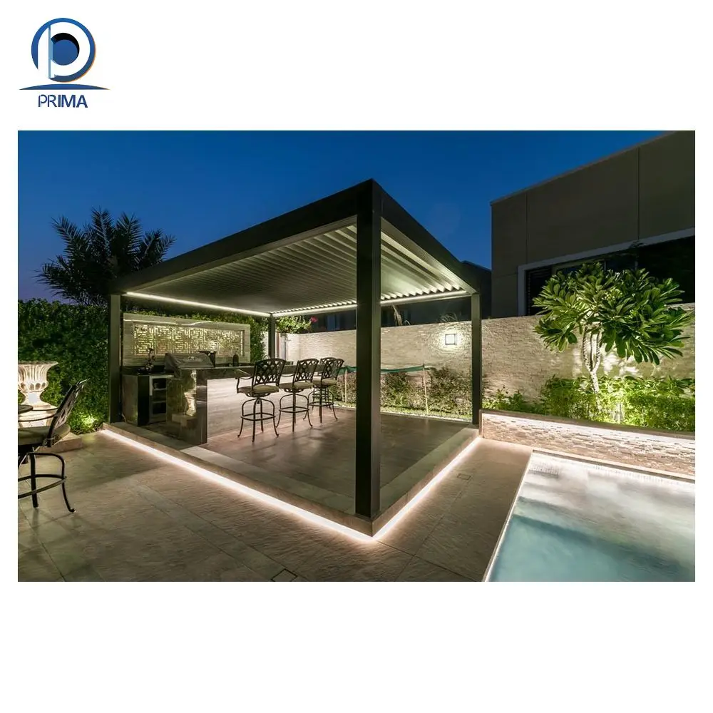 PRIMA free stand movable aluminum pergola for house roof modern outdoor pergola