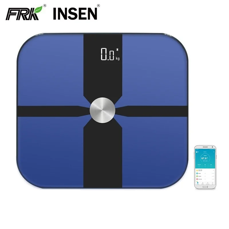 Zhongshan FRK ITO Tempered Glass Blue tooth 4.0 Body Weight Body Fat Analyzer Scale