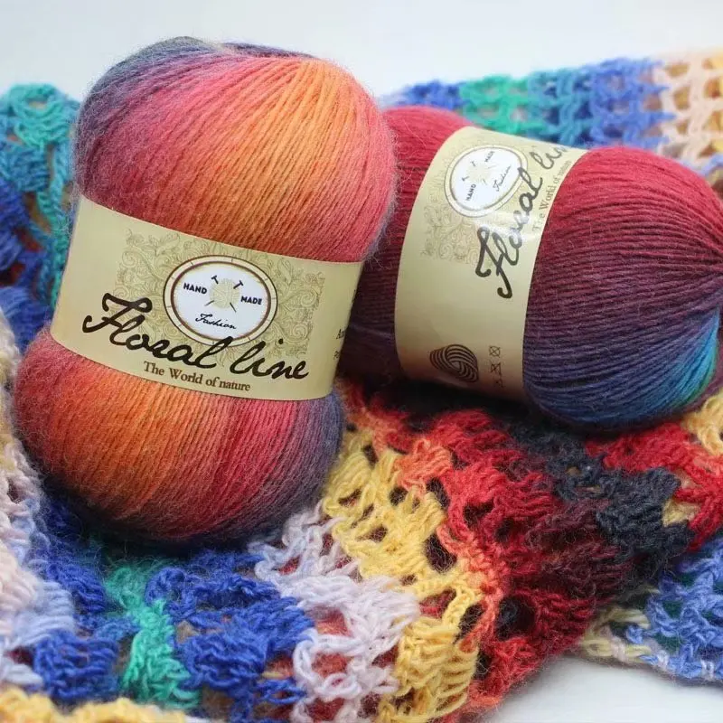  Multi-color Fashion Crochet Thick Merino Wool Knitting Yarn for
