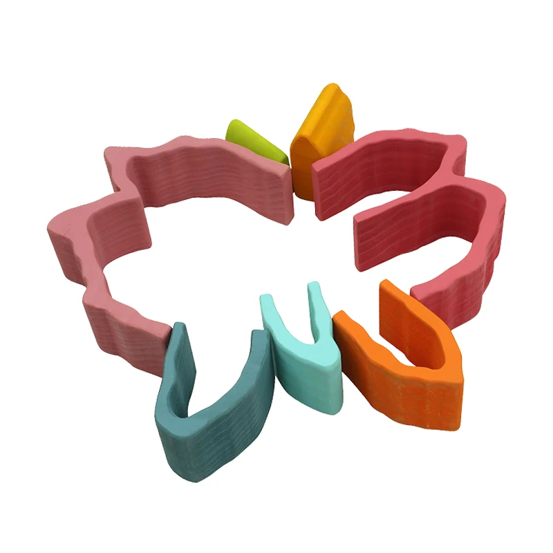 factory production Germany of Nature Montessori Educational Toy wooden cube building wood blocks rainbow toy in china