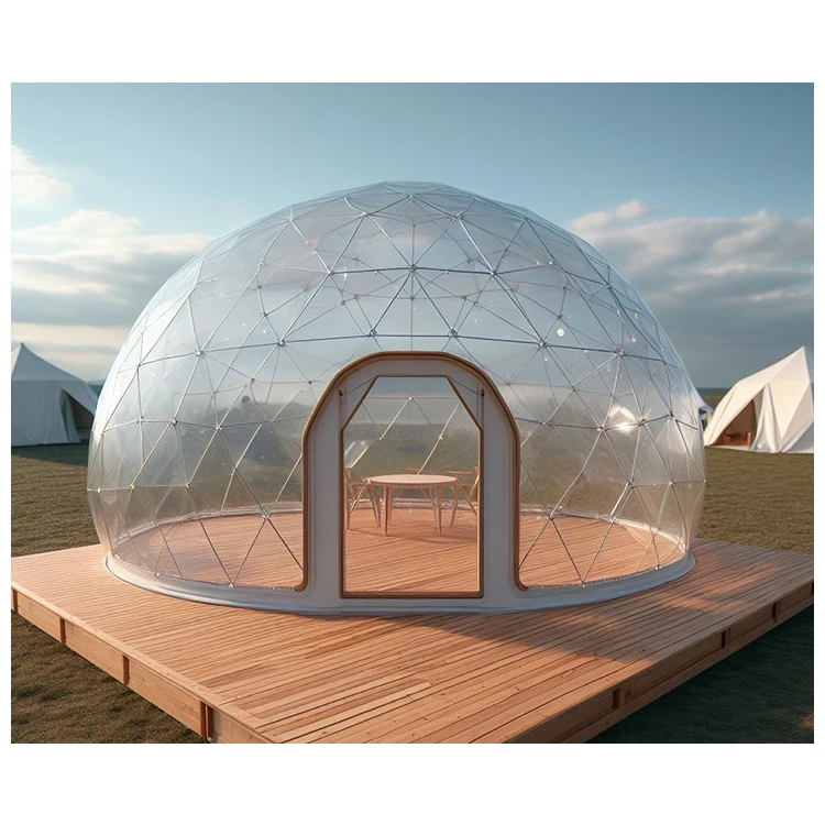 PVC aluminium Big Geodesic Igloo House camping geodesic dome tent luxury resort glamping dome tent