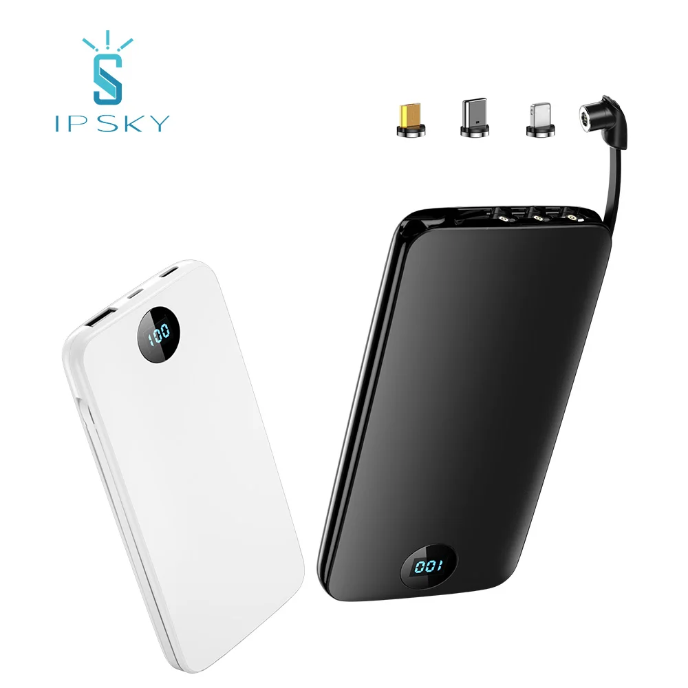 IPSKY Брендовое зарядное устройство для любых мобильных телефонов 3 Магнитный usb кабель для зарядки 10000 мАч портативный внешний аккумулятор