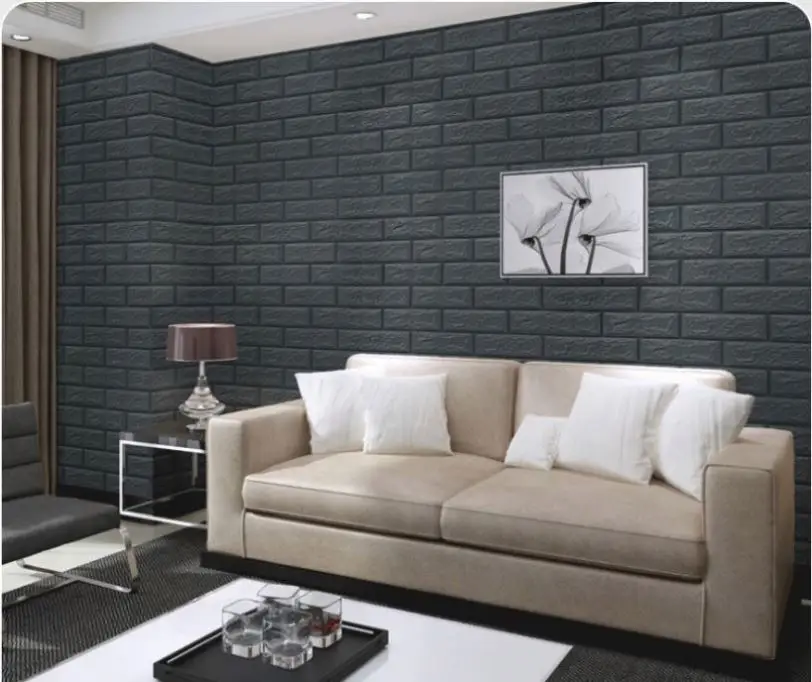 2024 Wholesale 77*70 cm 3D Self-adhensive Foam Eco-friendly Wall Sticker 3D Brick design XPE Wallpaper for House decoration
