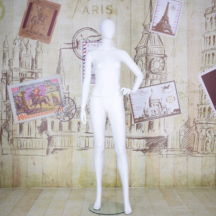 Fashion Full Body Matte White Dress Forms Adjustable Abstract Female Mannequins