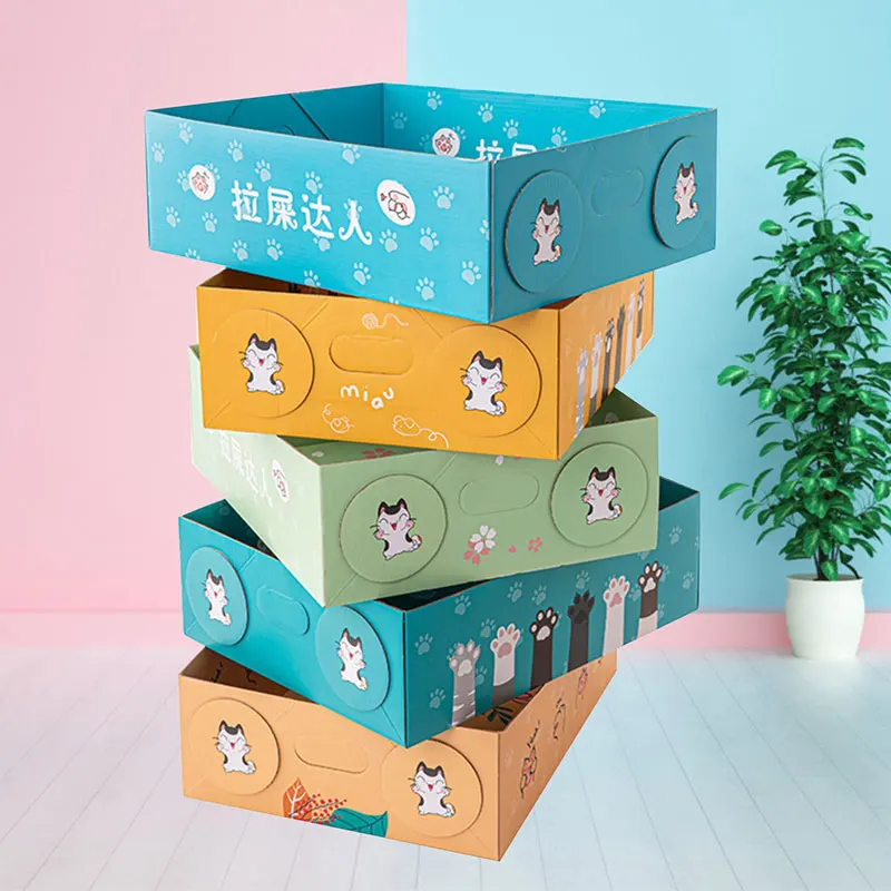 Disposable travel portable foldable and disposable thickened anti splashing cat litter basin toilet pet box