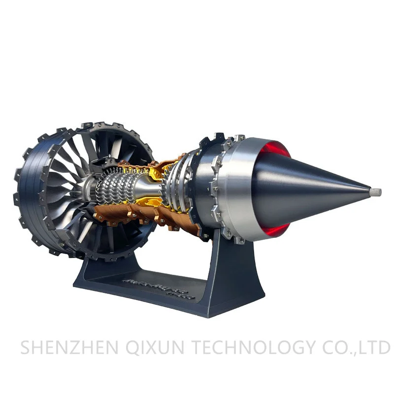 DLL719 Cool Souvenir Gift Rechargeable 3D Print Aircraft Turbofan Engine Model with LED Lights