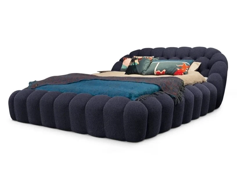 High Quality Minimalist Style Oem Factory Commercial Hotel Bubble Shape Upholstery Bed for Bedroom Set Furniture