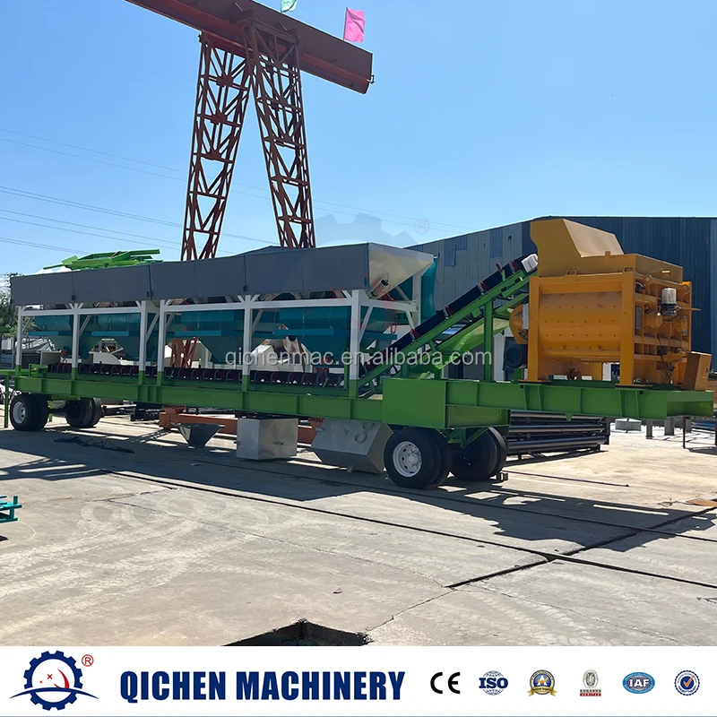 Mobile concrete batching plant trade YHZS50 with JZM750 mixer for sale
