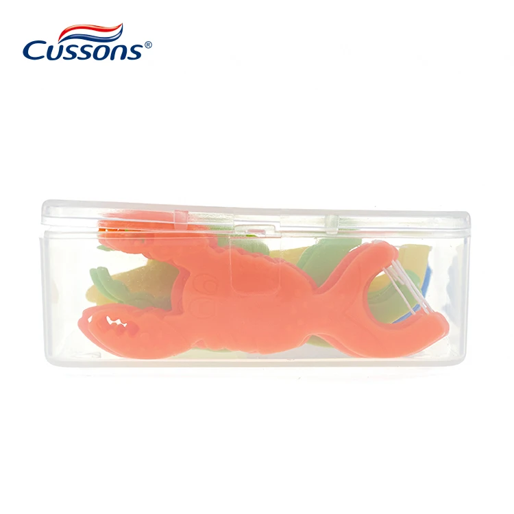 custom personalized plastic case packaging animals shapes kids dental floss pick