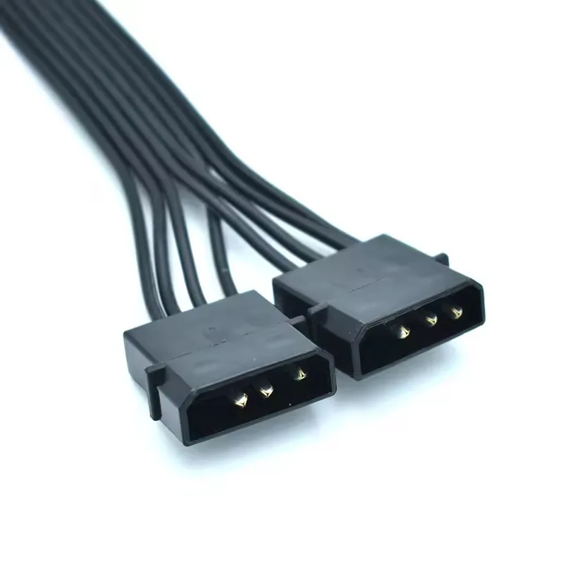 Dual IDE 4 Pin Molex to ATX 8(6+2) Pin Video Card GPU Power Supply Adapter Cable