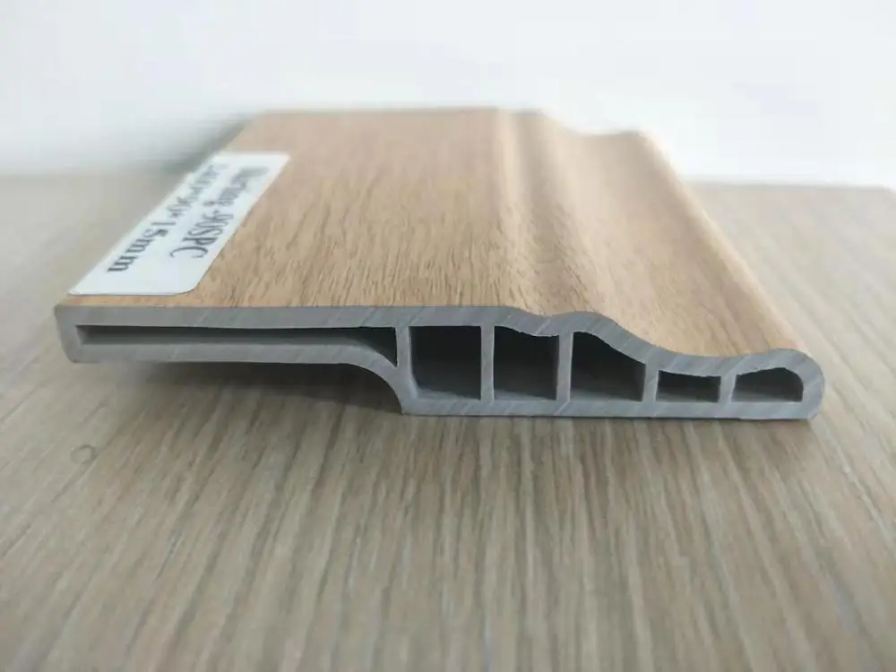 Durable 8cm width fireproof spc skirting board for floor protection