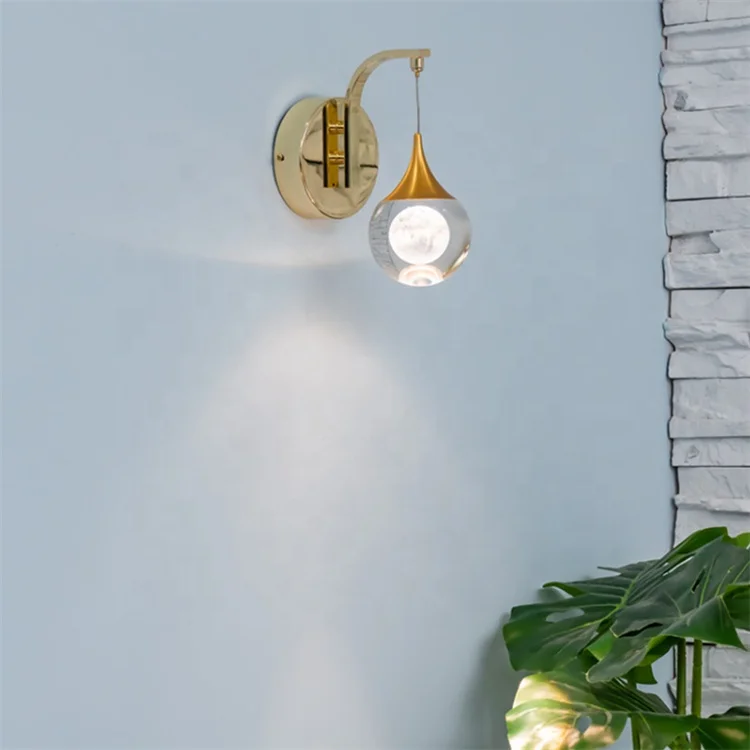 Energy saving glass lamp shade Vintage Sun Moon Night Light creative minimalist wall lamp for bedside study table