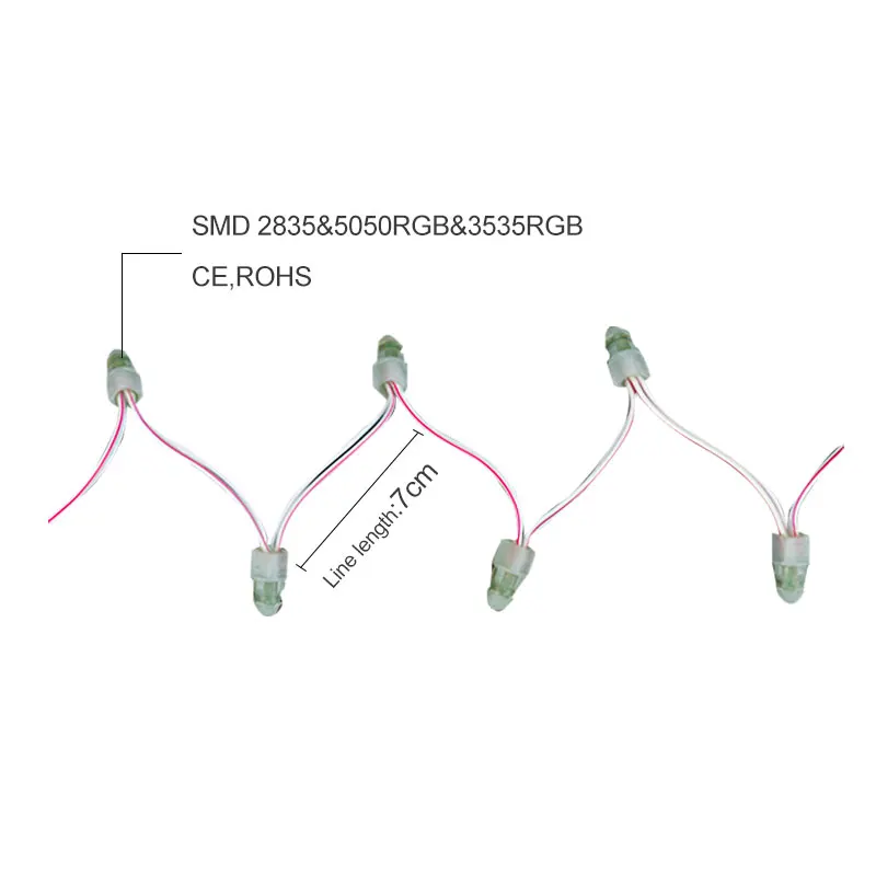 12 мм светодиодный пиксель 0,15 Вт 50 шт. на струну водонепроницаемый IP67 Светодиодный пиксельный свет