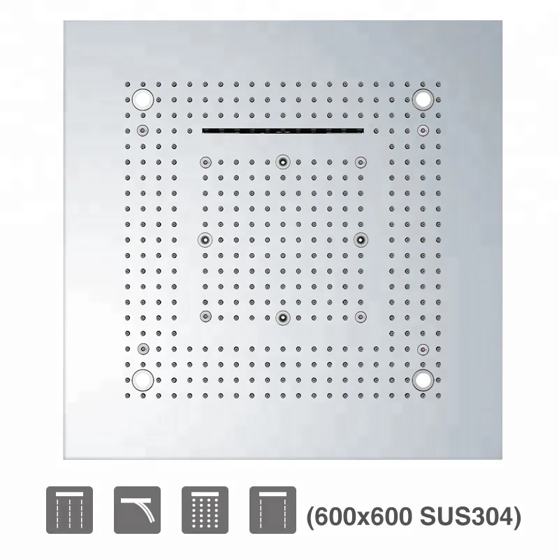 HIMARK luxury waterfall shower system bathroom ceiling mounted thermostatic shower faucet set