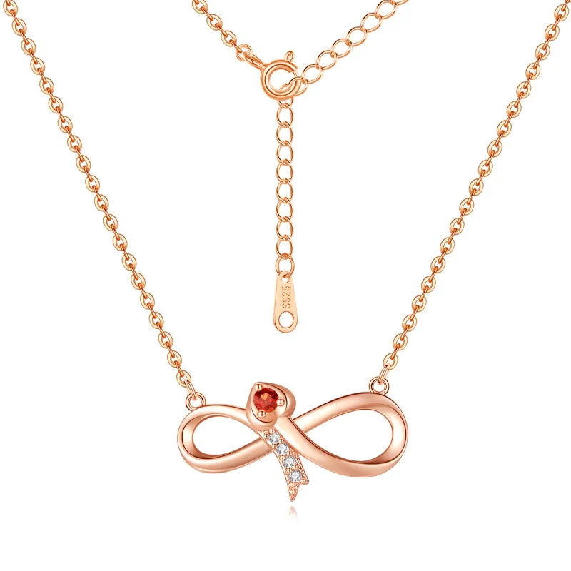Zircon Fine Jewelry Infinity Love S925 Sterling Silver 18K Gold Plated Cubic Zirconia Pendant Mobius Infinite Necklace