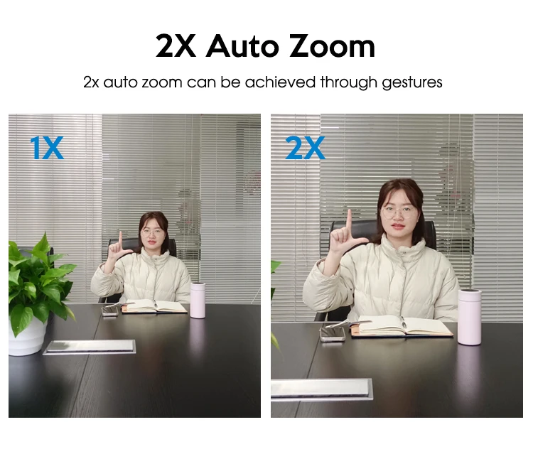 AI Powered Tracking Tiny PTZ Webcam with Gesture Control Webcams for Zoom Skype Video Conferencing