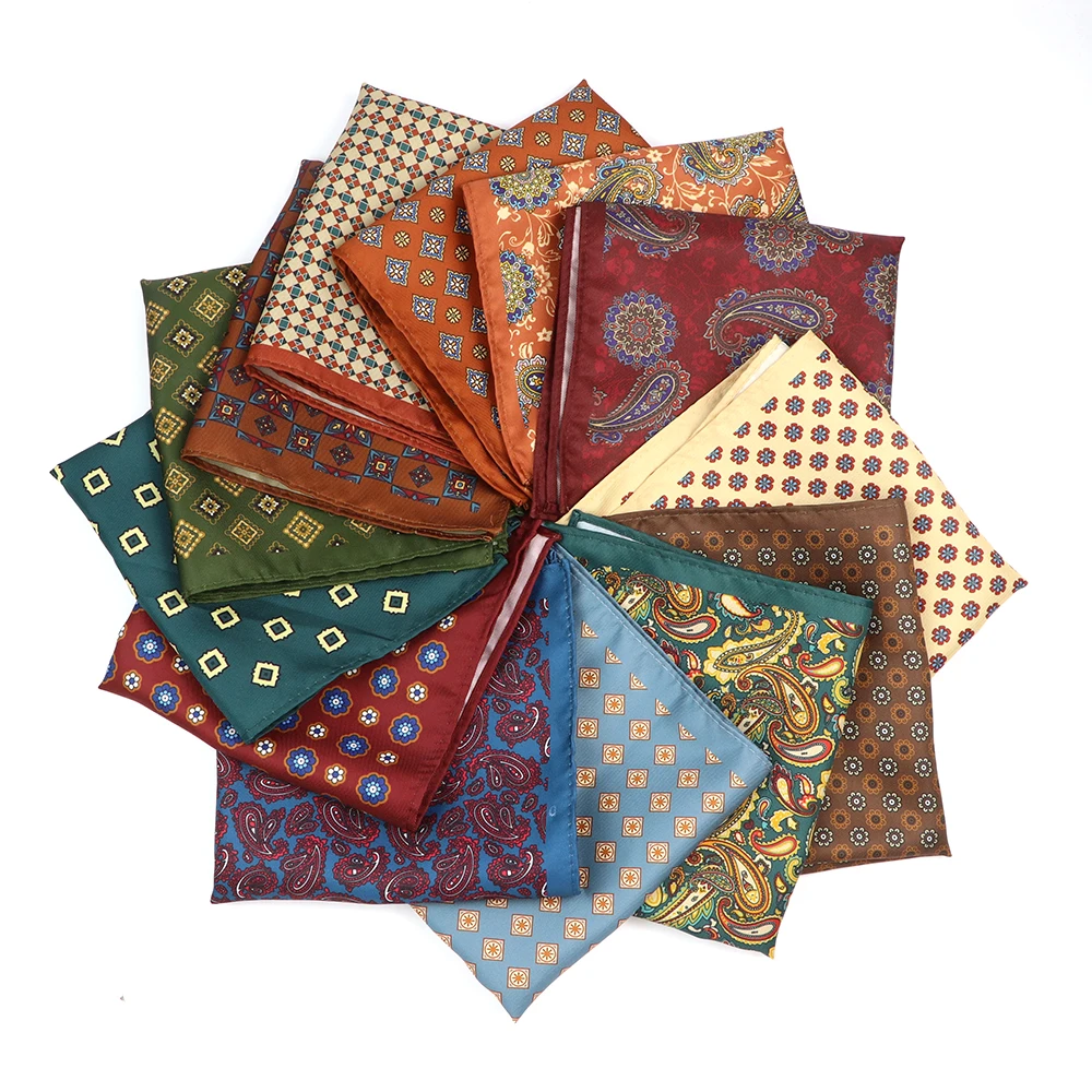 Лидер продаж, популярный модный носовой платок с цветочной вышивкой, Карманный платок из ткани