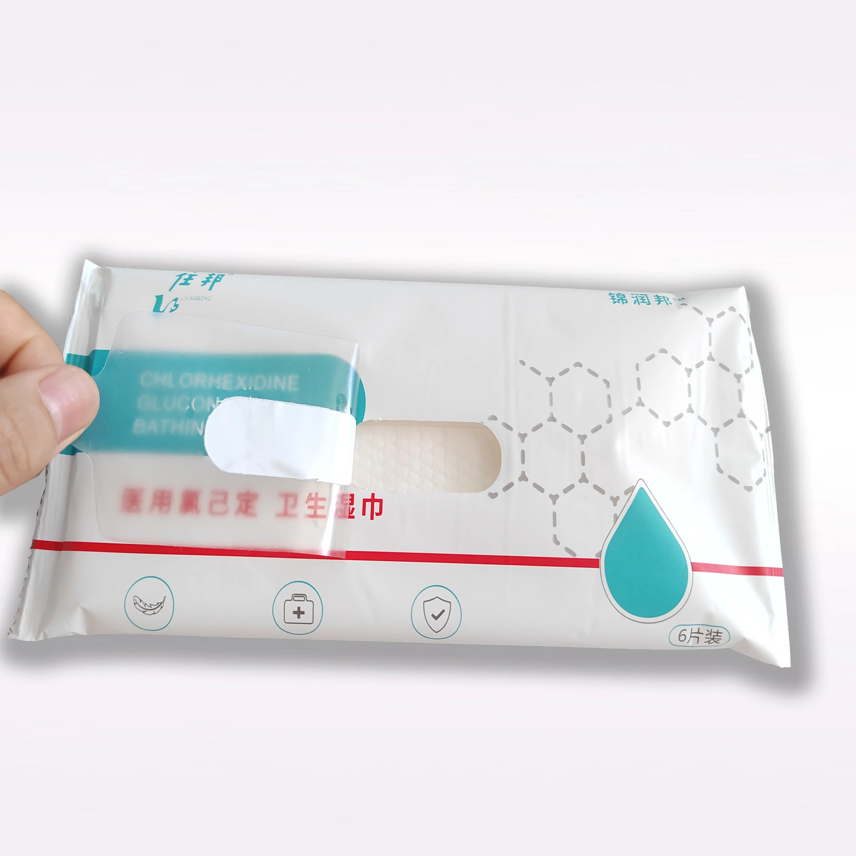 Disposable cleansing disinfect wet wipe sanitizing sensitive water wipes super-thick medical Hygiene wipes 6Pcs/pack