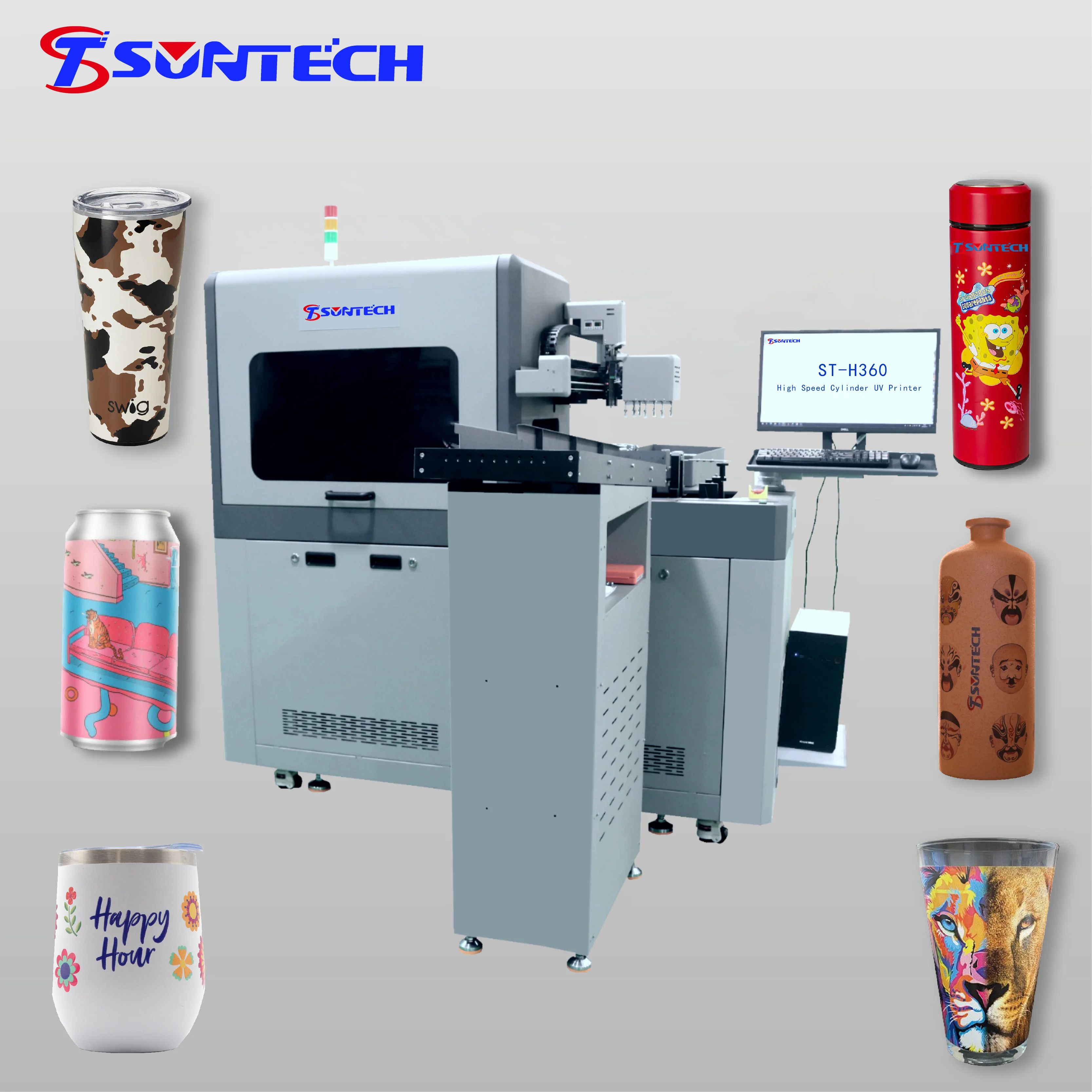Industrial high speed cylindrical UV inkjet printer Stainless steel cup Plastic cup Cylindrical UV3D printer cylindrical conical