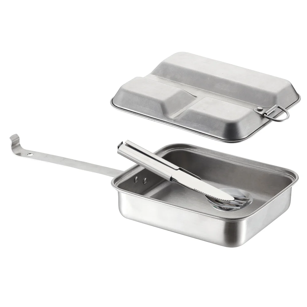 Customized Portable Custom Outdoor Camping Party Lunch Box Cookware Non Stick Camping Cookware Mess Kit
