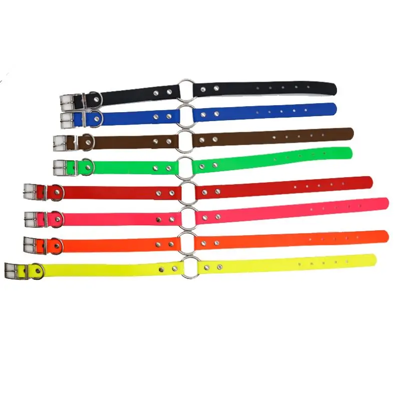 2024 Custom Waterproof Training Dog Collar Colorful PVC Nylon Webbing with O Ring Splicing Features Lights 22 Color Options