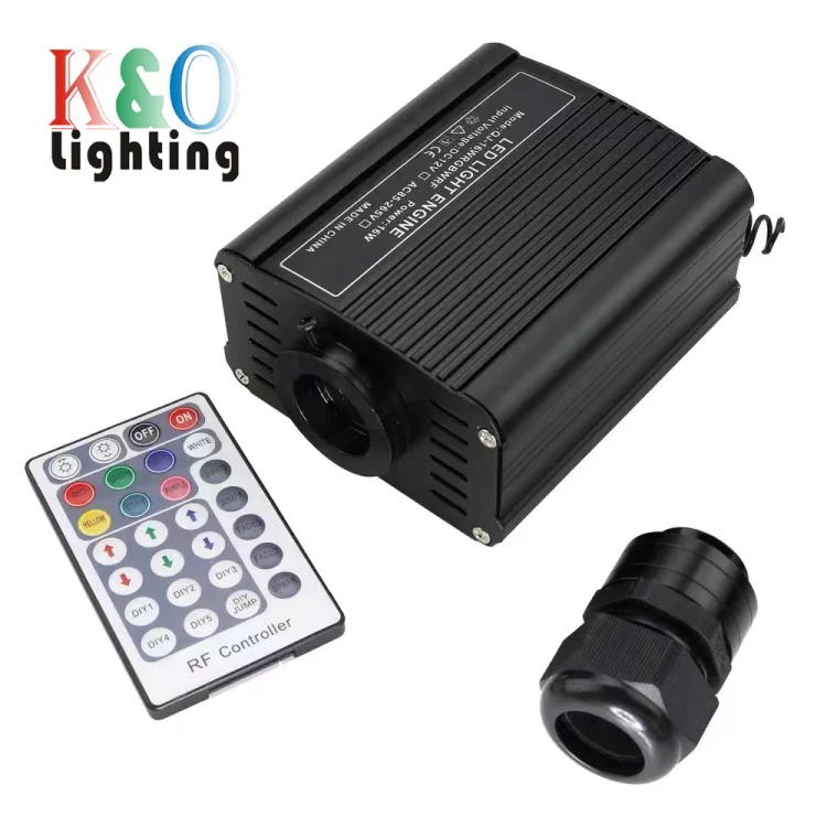 Starlight 16w DC12v Rgbw Led Fiber Optic Lights Engine With Fiber Optic 0.75mm*300 3m Star Ceiling Lighting Kit