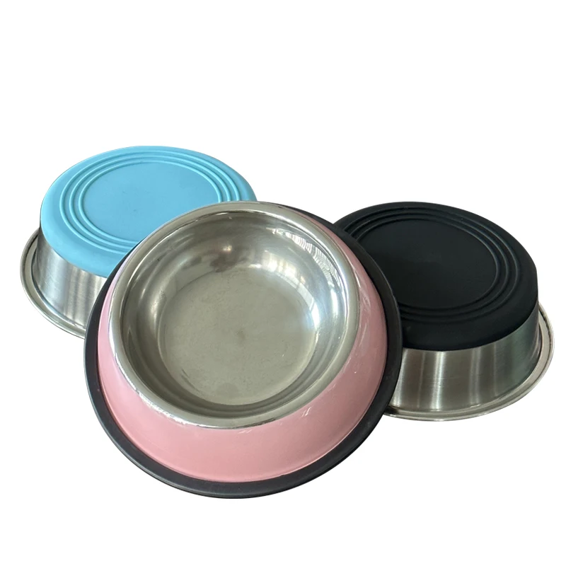 Manufacturer Pet Bowl Non- slip Stainless Steel Dog & Cat Food Bowls