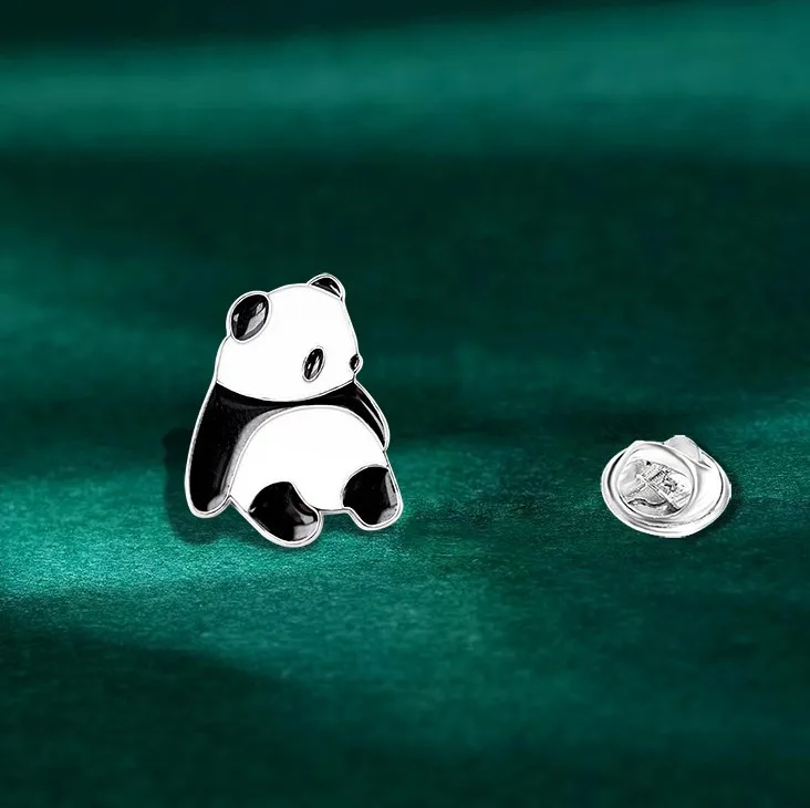 Factory Direct Sale Custom Metal Animal Lover Lapel Pin Badge Panda Bear Panda Soft Hard Enamel Pin