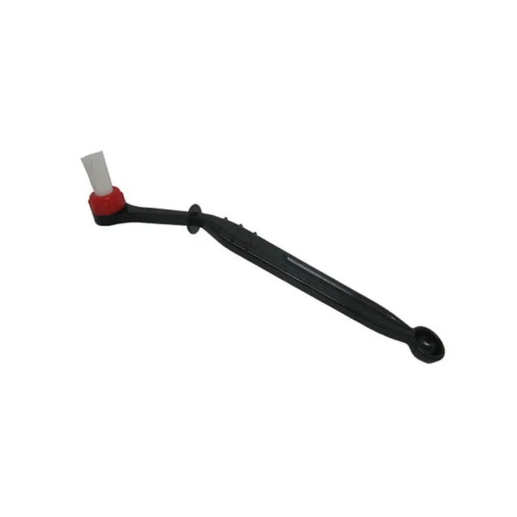 New Products Durable Eco-friendly Semi-automatic Plastic Coffee Machine Long Handle Black Cleaning Brush With Spoon