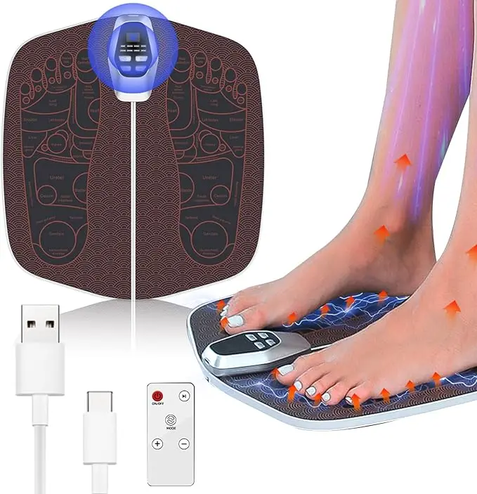 USB Charging Intelligent EMS Massage Foot Pad New 8 Model 32 Levels Pulse Therapy Current Vibrating Pulse Therapy Alleviate