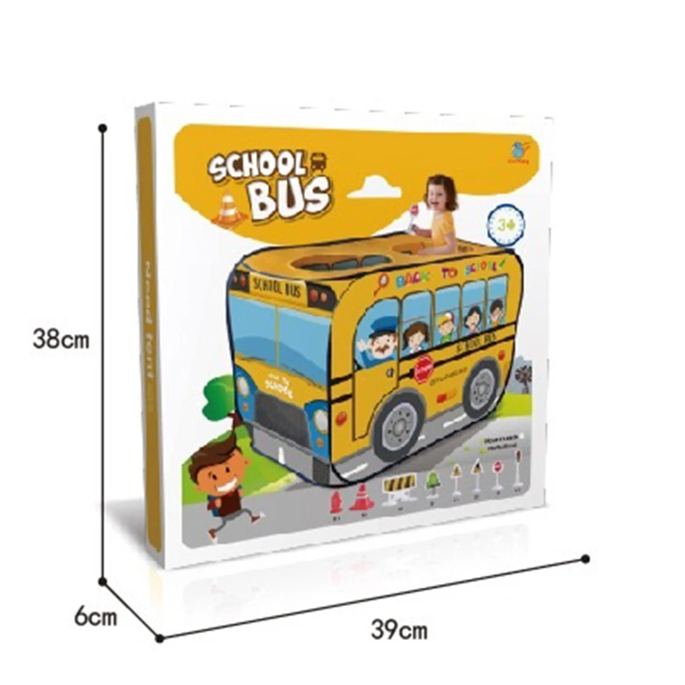 Indoor Play Bus Tent For Sale School Bus Shape Kids Bus Tent With EN71