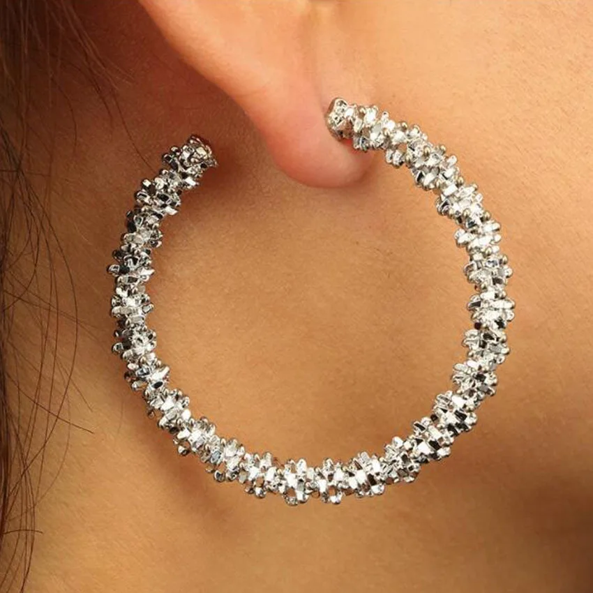 Wholesale  Best Selling Fashion Fancy Hoop Earrings Big Round Circle Personalized Unique Women Ear Ring Earrings