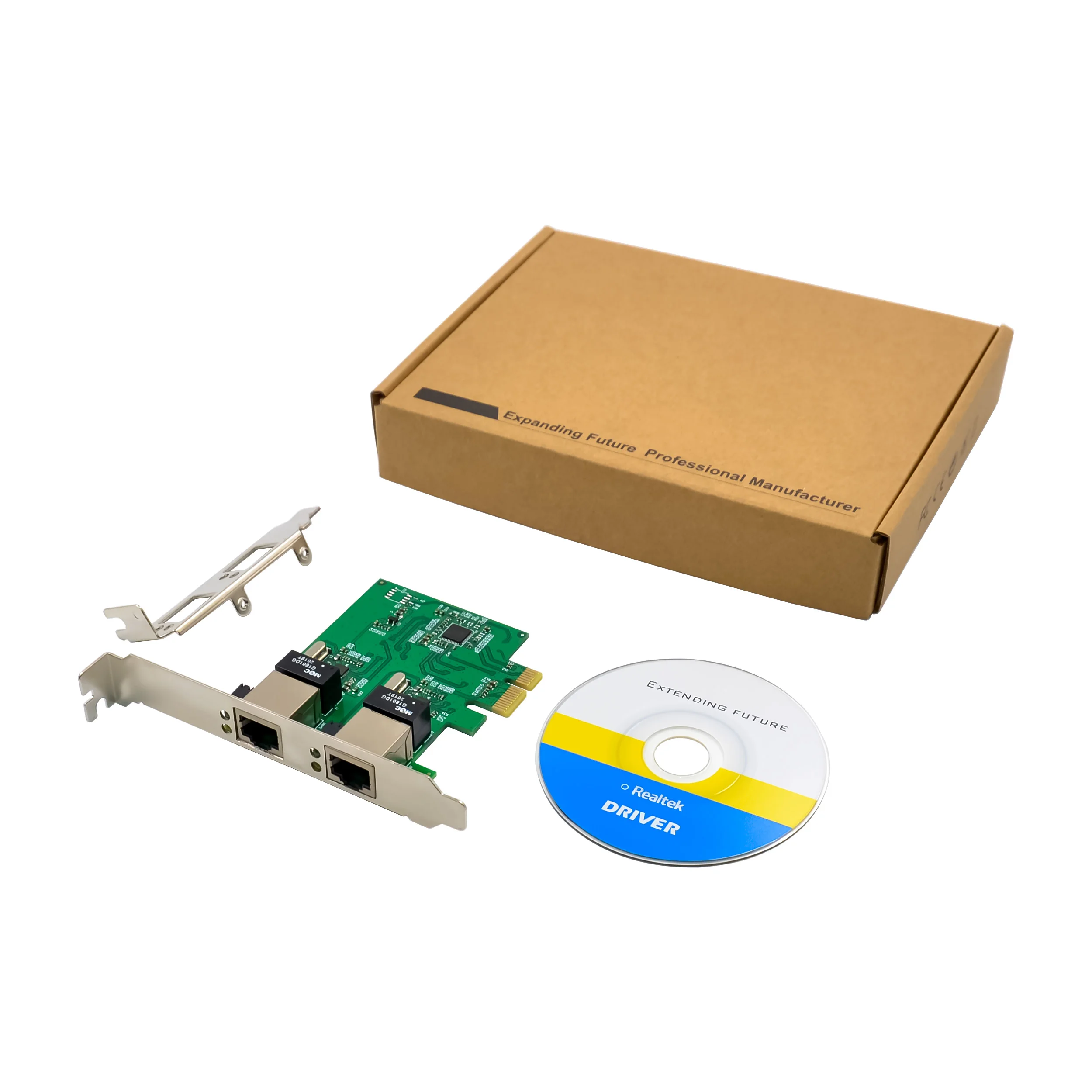 SUNWEIT ST7244 PCIe X1 Dual-RJ45 Realtek 8111H гигабитный двухпортовый компьютерный сетевой адаптер PCIE